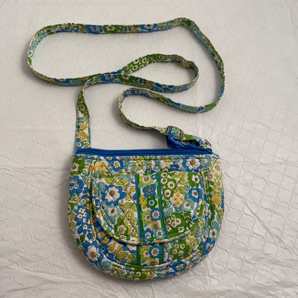 Vera Bradley Lizzy Crossbody in English Meadow multicolor blue yellow wh…